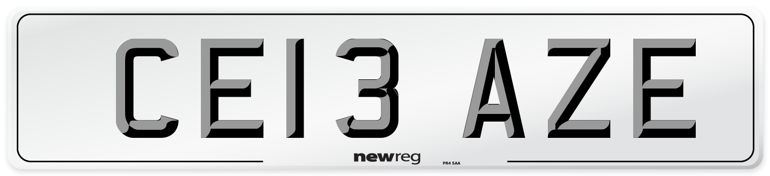 CE13 AZE Number Plate from New Reg